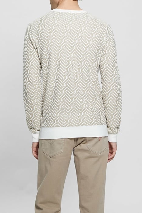 GUESS ECO CARL LS CN GEOMETRIC SALT AND KHAKI STORM 2