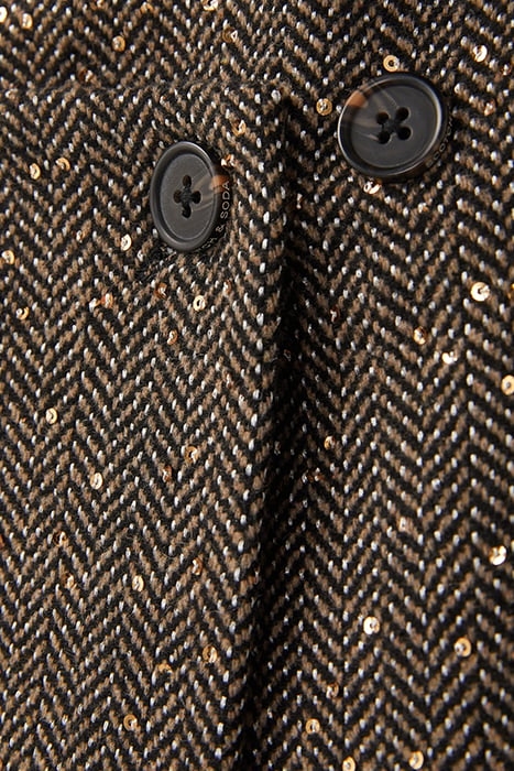 SEQUIN HERRINGBONE SKIRT BLACK W/ GOLD 5