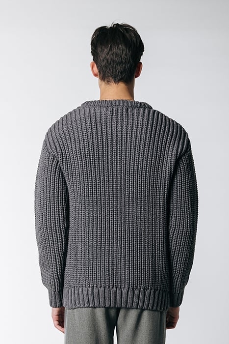 DEAN GARMENT DYE RIB KNIT SWEATER DARK GREY 2