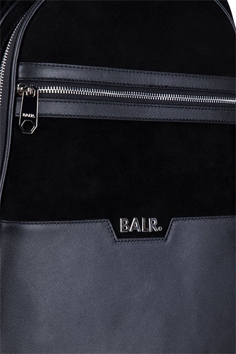 UNISEX SORRENTO LEATHER/SUEDE BACKPACK JET BLACK 4