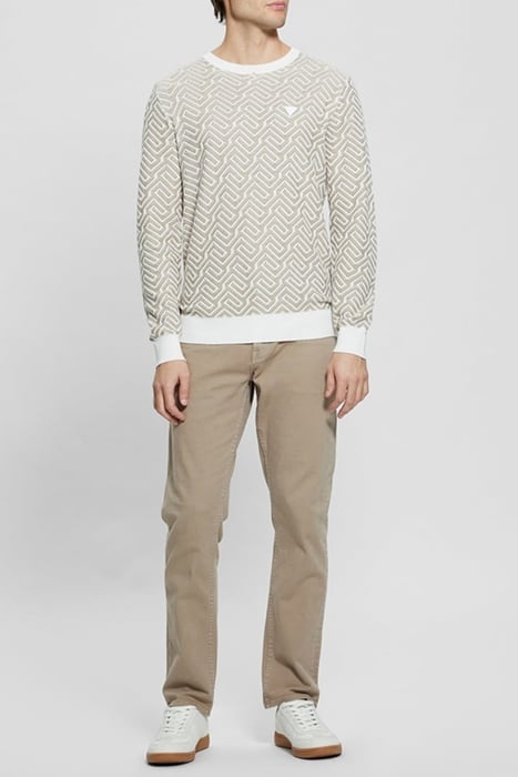 GUESS ECO CARL LS CN GEOMETRIC SALT AND KHAKI STORM 3