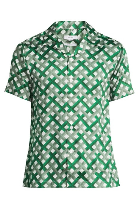 ELDEN SLIM FIT CUBAN COLLAR SHIRT GREEN - OUTLET PRICE 3