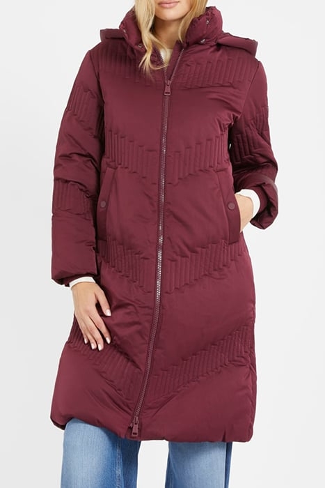 GUESS ECO IDA LONG DOWN JACKET MYSTIC WINE 1