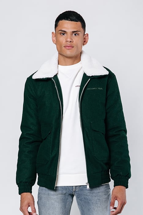 CHASE CONTRAST COLLAR JACKET DARK GREEN 1