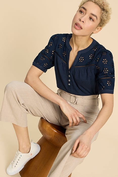 BELLA BRODERIE MIX TOP FRENCH NAVY 7