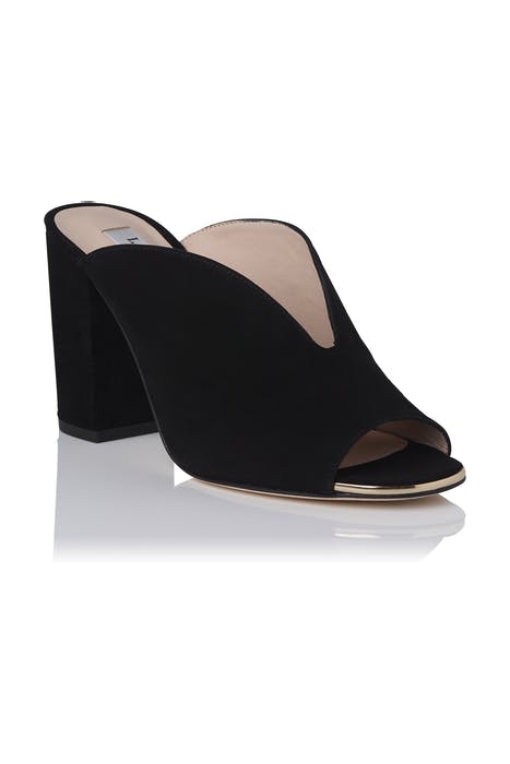 CARMELA BLOCK HEELED MULE BLACK 2
