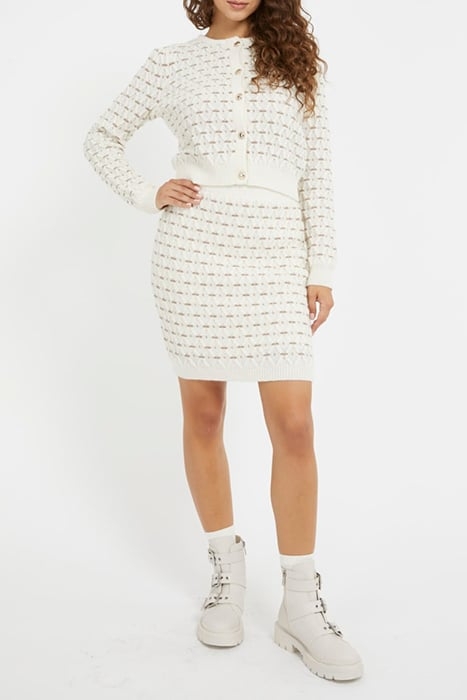 GUESS ECO CROSS STITCH MIYA SW DOVE WHITE MULTI 3