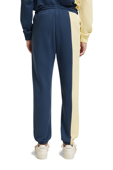 UNISEX ORGANIC COTTON COLOURBLOCK SWEATPANT STORM BLUE/GLOW 2