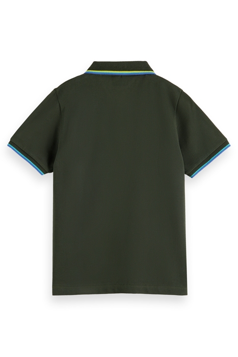BOYS COTTON IN CONVERSION POLO WITH CONTRAST TIPPING FOREST 5