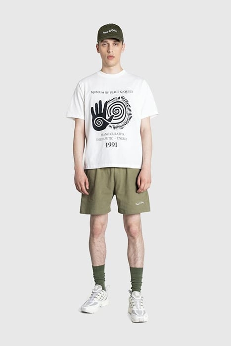 MUSEUM OF PEACE & QUIET – WORDMARK SWEATSHORTS OLIVE 2