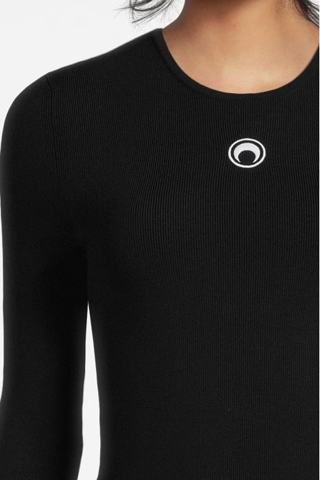 MARINE SERRE – CORE KNIT OPEN BACK PULLOVER BLACK 4