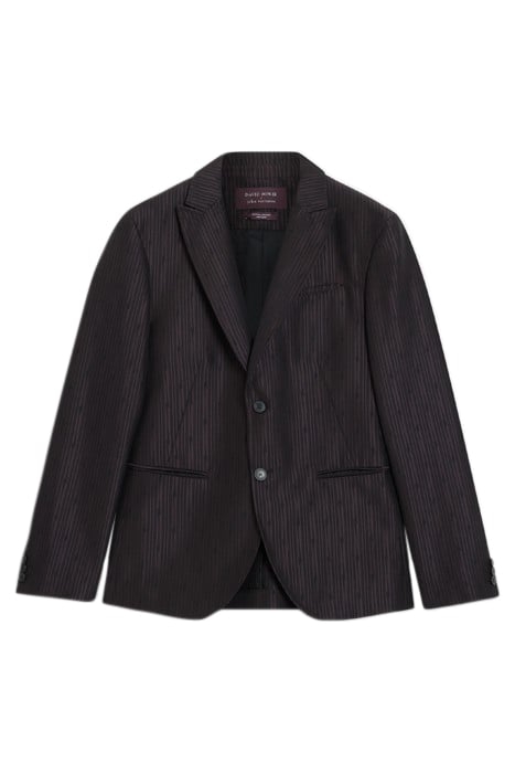 TWO BUTTON FRONT PEAK LAPEL JACKET PLUM 2