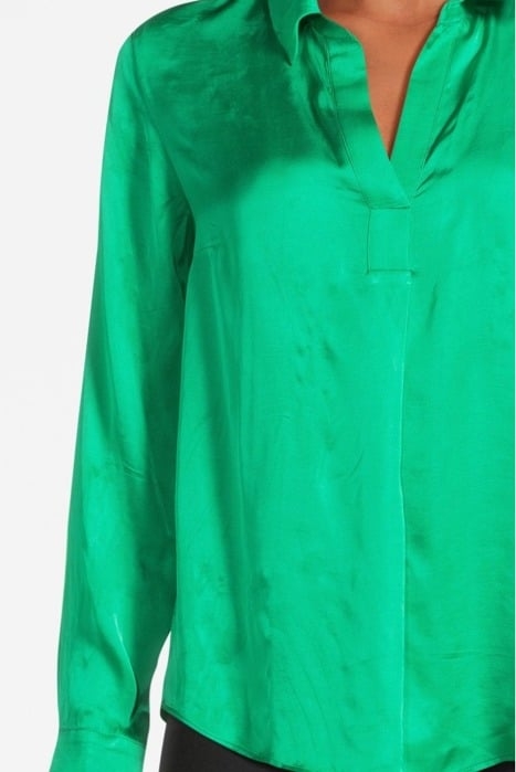 GREEN UNI SATIN BLOUSE LONG SLEEVES GREEN 4