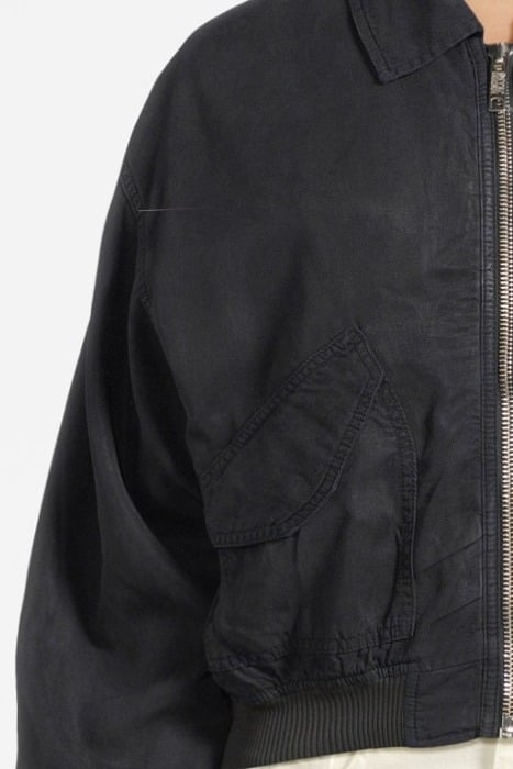 GARMENT-DYED LYOCELL BOMBER JACKET BLACK 4