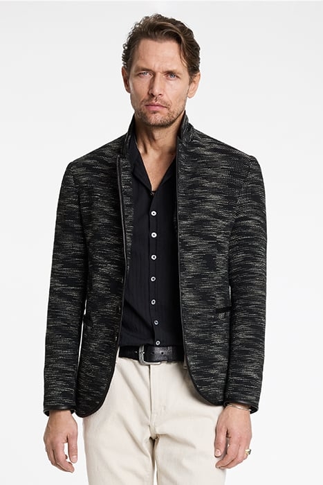 BINDED EDGE MULTI BUTTON SOFT JACKET NOIR 1