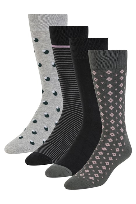 4PK MENS NON TERRY DRESS CREW GREEN 6