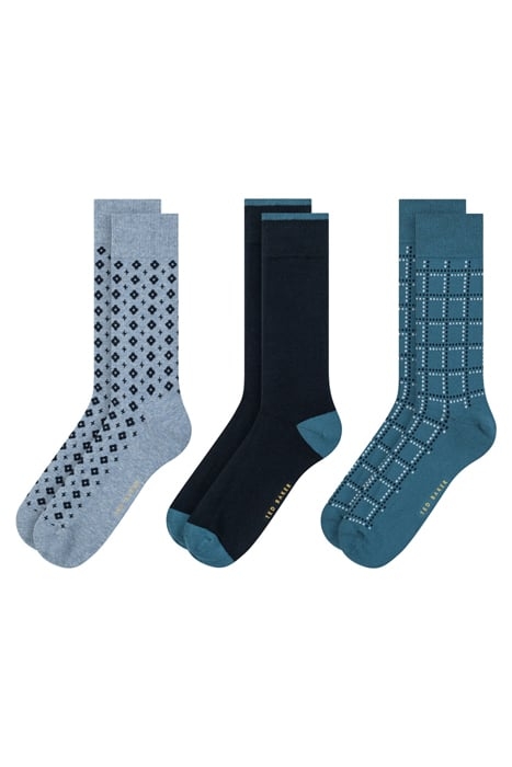 3PK MENS NON TERRY CREW BLUE 1