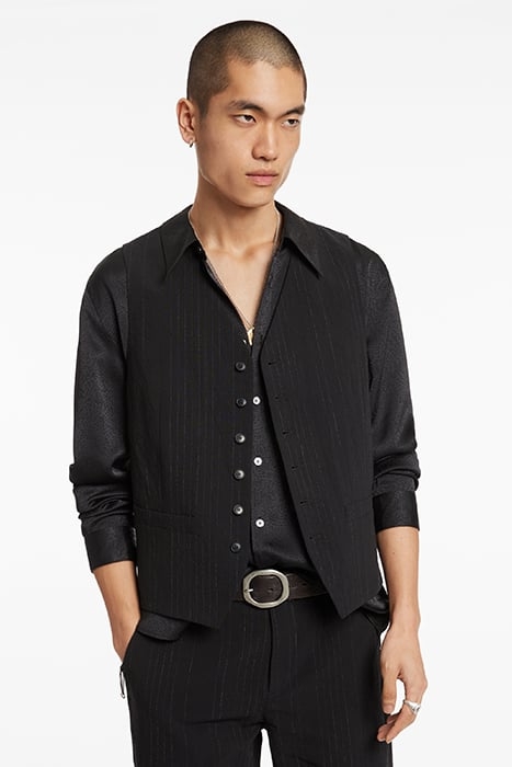 FRONT BODY DARTS VEST WITH WELT HIP POCK BLACK 1