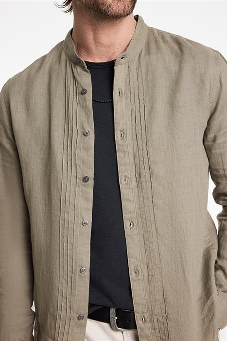 BRETT BAND COLLAR SHIRT HAZE 3
