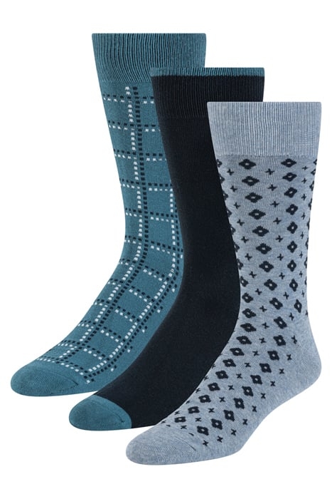 3PK MENS NON TERRY CREW BLUE 5