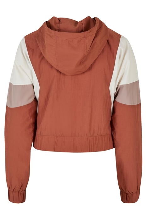 LADIES SHORT 3-TONE CRINKLE JACKET TERRACOTTA/WHITESAND/DUSK 5