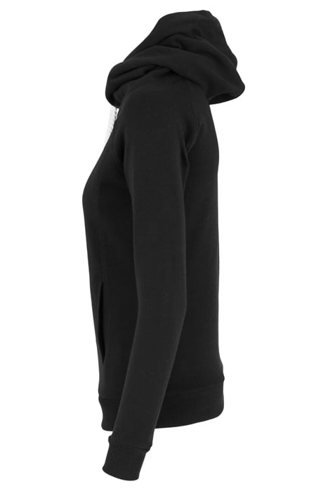 LADIES RAGLAN HIGH NECK HOODY BLACK 6