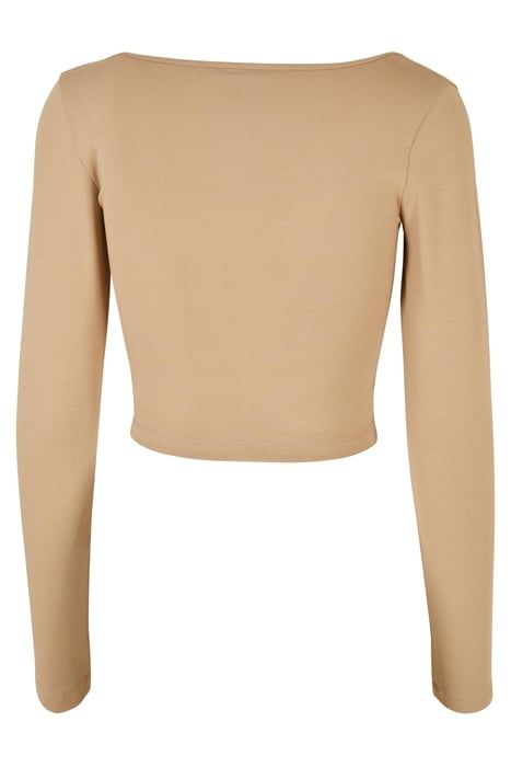 LADIES ORGANIC WIDE NECK CROPPED LONGSLEEVE UNIONBEIGE 5