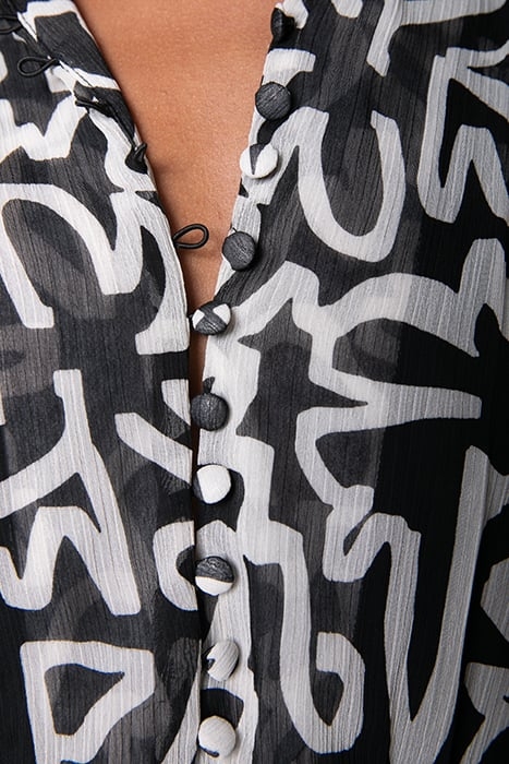 SUZE MARKER RUFFLE MINI DRESS BLACK/WHITE 3