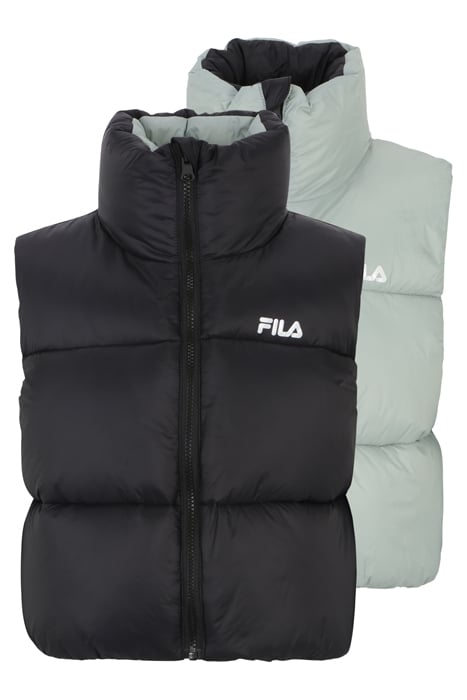 LOCKSTEDT REVERSIBLE CROPPED PUFFER VEST BLACK 1