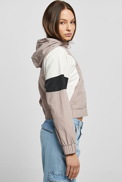 LADIES SHORT 3-TONE CRINKLE JACKET DUSKROSE/WHITESAND/BLACK 7