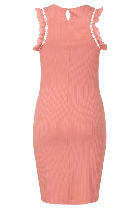 GUESS ECO OLGA FRILL DRESS PEACH CORAL 2