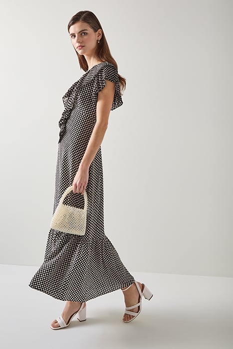 DAPHNE POLKA MAXI DRESS BLACK/CREAM 4