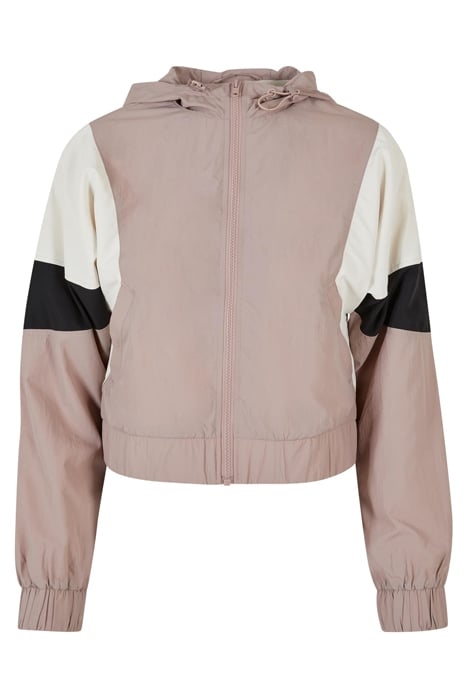 LADIES SHORT 3-TONE CRINKLE JACKET DUSKROSE/WHITESAND/BLACK 4