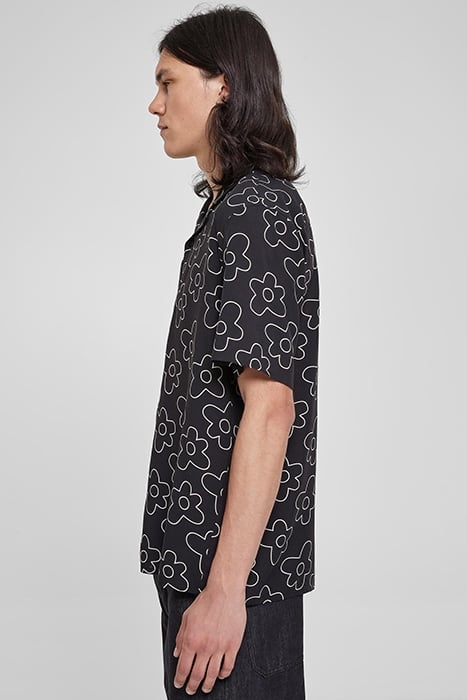 VISCOSE AOP RESORT SHIRT BLACKFLOWER 6