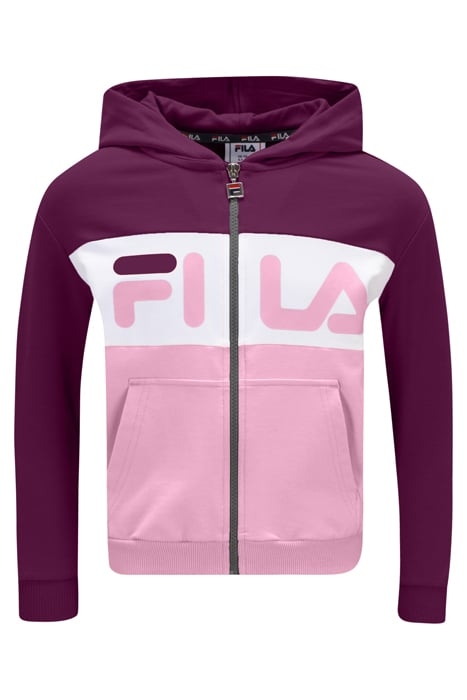 BAAR-EBENHAUSEN BLOCKED ZIP HOODY MOONLITE MAUVE-PLUM CASPIA 1