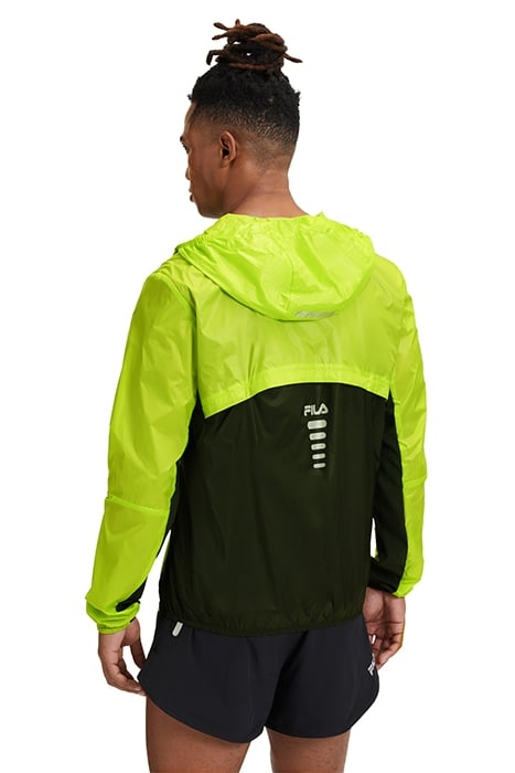 ROMENTINO PACKABLE RUNNING JACKET ACID LIME-BLACK 2