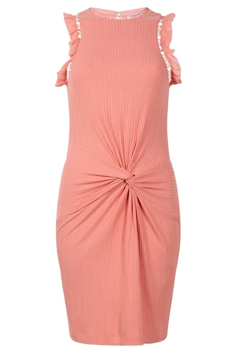 GUESS ECO OLGA FRILL DRESS PEACH CORAL 1
