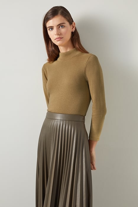 SADIE METALLIC KNITTED SWEATER GOLD 5