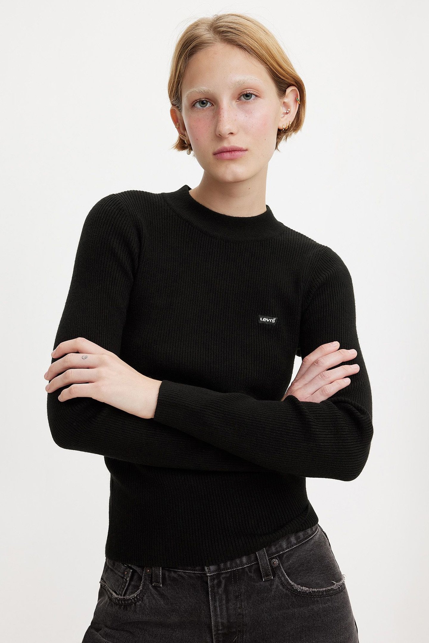 RIB CREW SWEATER CAVIAR RIB 4