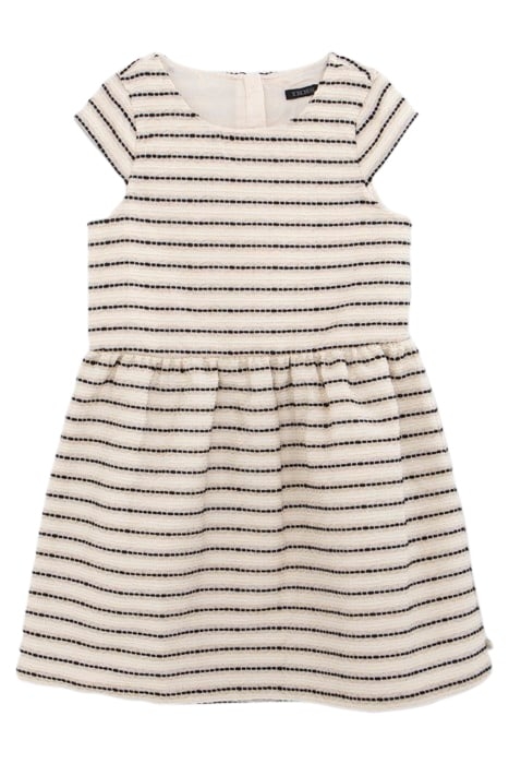 GIRLS’ ECRU DRESS WITH STRIPED MOTIF JACQUARD 1