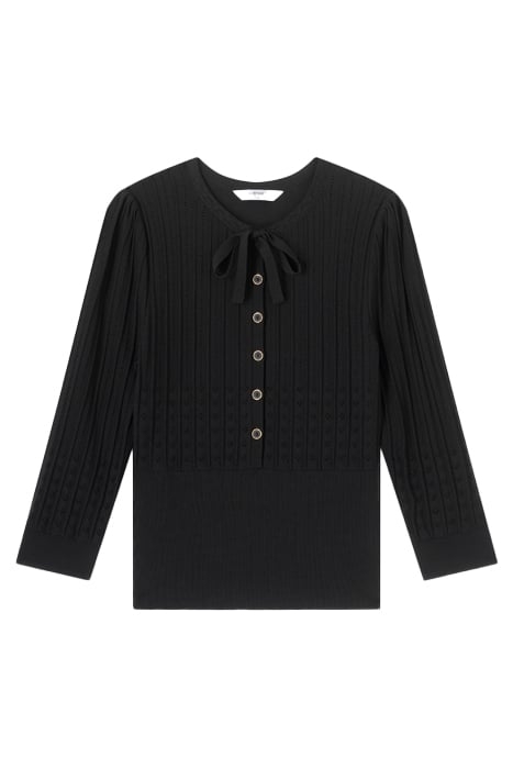 FREIDA POINTELLE KNITTED SWEATER BLACK 4