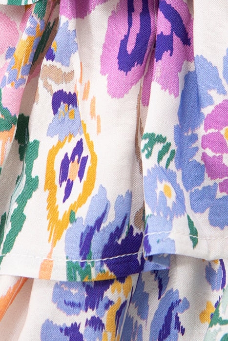 GIRLS’ WHITE LENZING™ ECOVERO™ SKIRT, SUMMER FLOWER PRINT 5