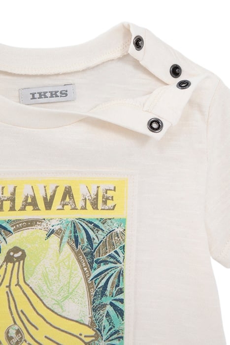 BABY BOYS’ ECRU ORGANIC COTTON T-SHIRT WITH BANANAS IMAGE 4