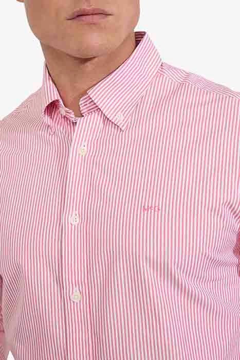 STRIPED POPLIN SHIRT CORAL RED 6