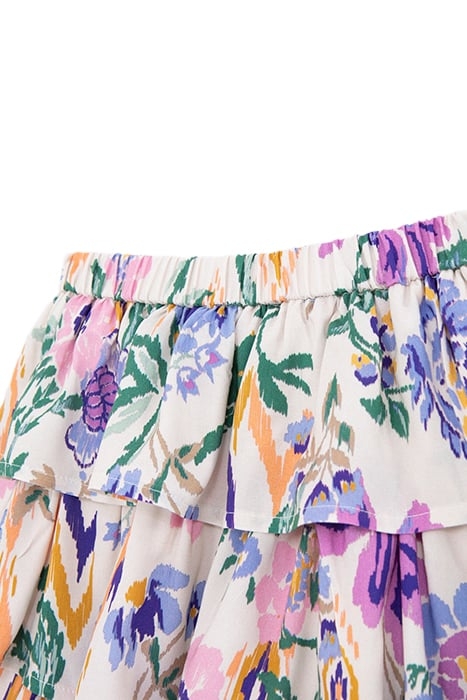 GIRLS’ WHITE LENZING™ ECOVERO™ SKIRT, SUMMER FLOWER PRINT 3