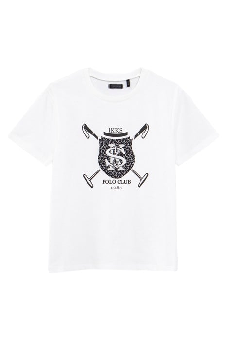 BOYS’ OFF-WHITE T-SHIRT WITH IKKS-EMBROIDERED CREST 1