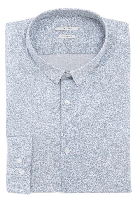 WHITE MINI-FLOWER LIBERTY FABRIC SLIM SHIRT 5