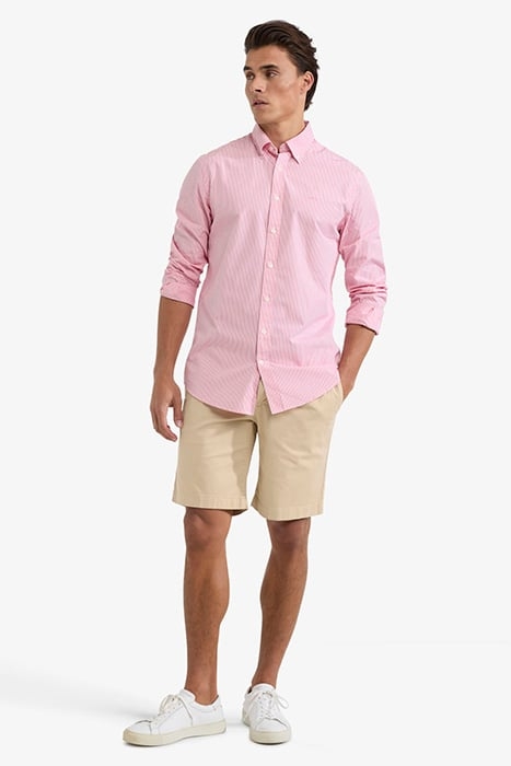 STRIPED POPLIN SHIRT CORAL RED 2