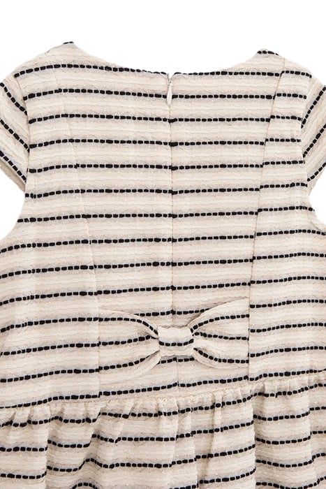 GIRLS’ ECRU DRESS WITH STRIPED MOTIF JACQUARD 4