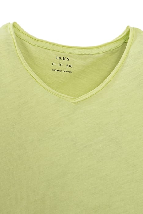 LIME ORGANIC COTTON ESSENTIAL V-NECK T-SHIRT 6